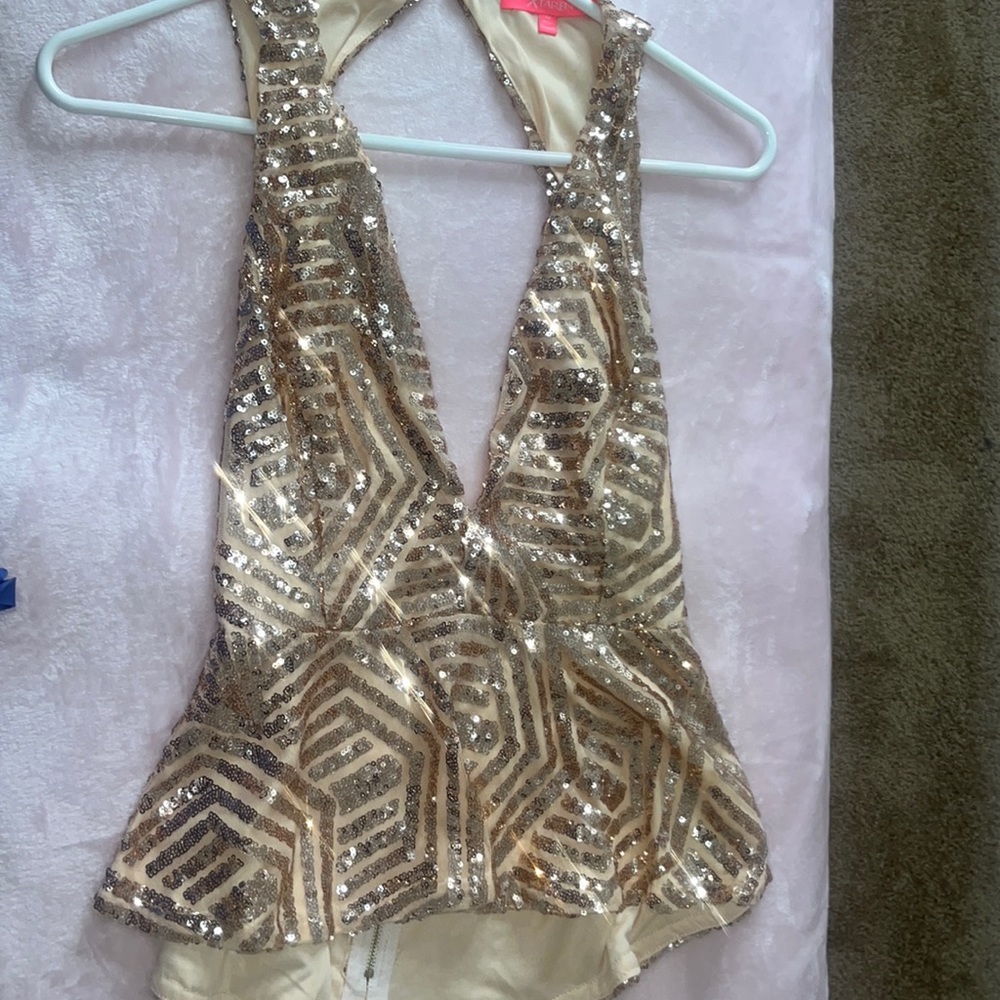 Sequin rosegold party top